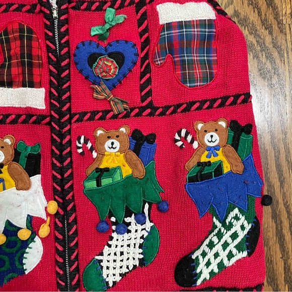 Designer Originals Studio Christmas Holiday Sweater Vest Size PM - Picture 6 of 7